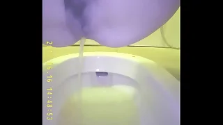 Asian teen pee in toilet 2