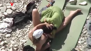 Lido Voyeur&period; Unashamed nudists having sexual relations on the Lido germane near others